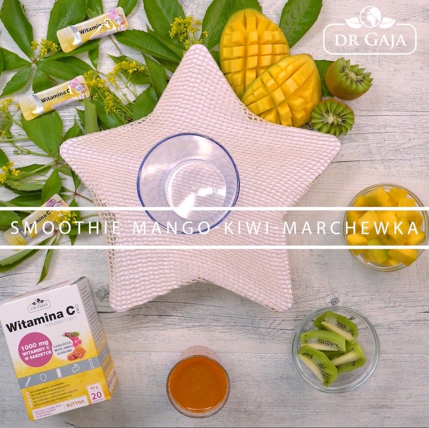 smoothie z mango kiwi marchewką i witaminą c pro